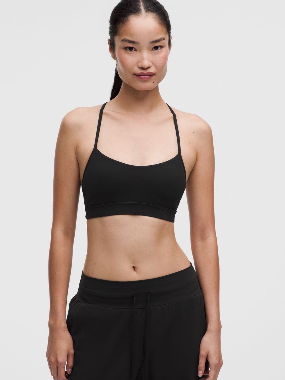 lululemon athletica Black Thin-Strap Sports Bralette